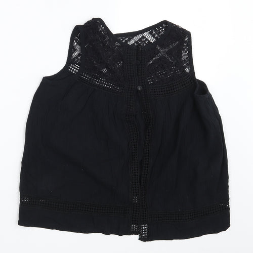 Ribbon Womens Black   Basic Button-Up Size 8