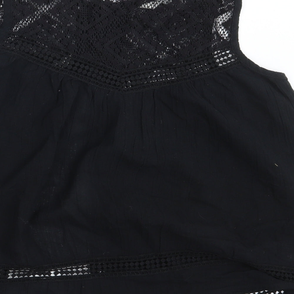 Ribbon Womens Black   Basic Button-Up Size 8