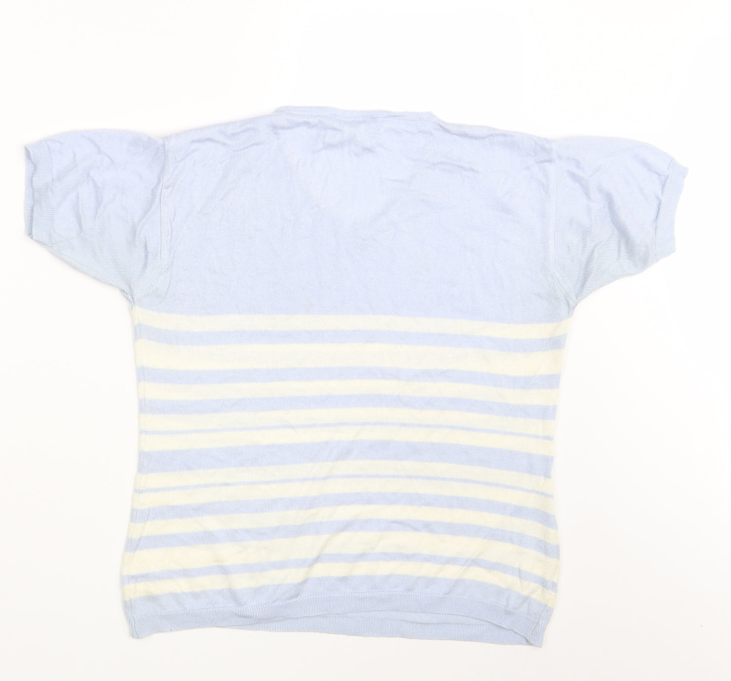 Sara Woman Womens Blue Striped  Pullover Sweatshirt Size 14