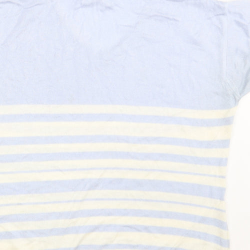 Sara Woman Womens Blue Striped  Pullover Sweatshirt Size 14