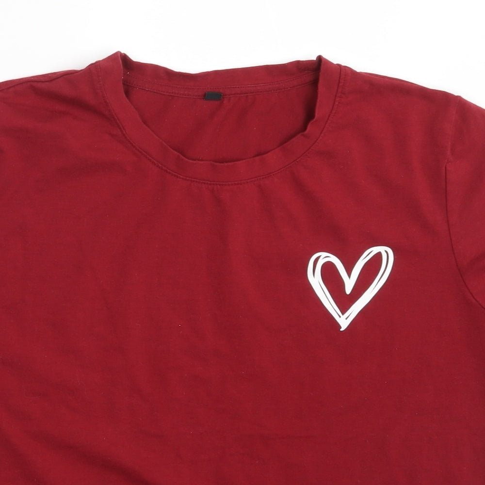 SheIn Womens Red   Basic T-Shirt Size L