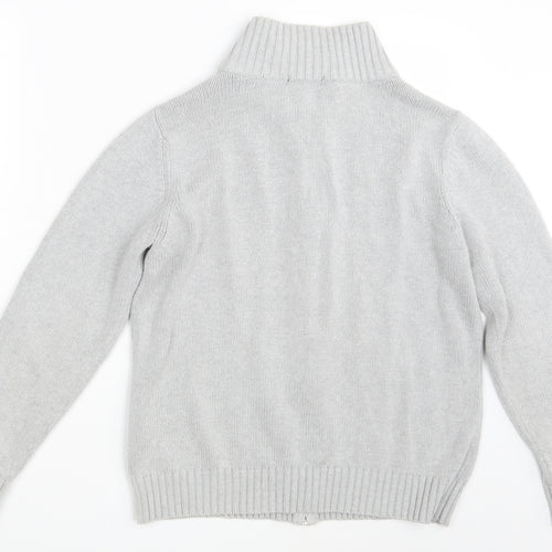 BM Mens Grey  Knit Full Zip Jumper Size M