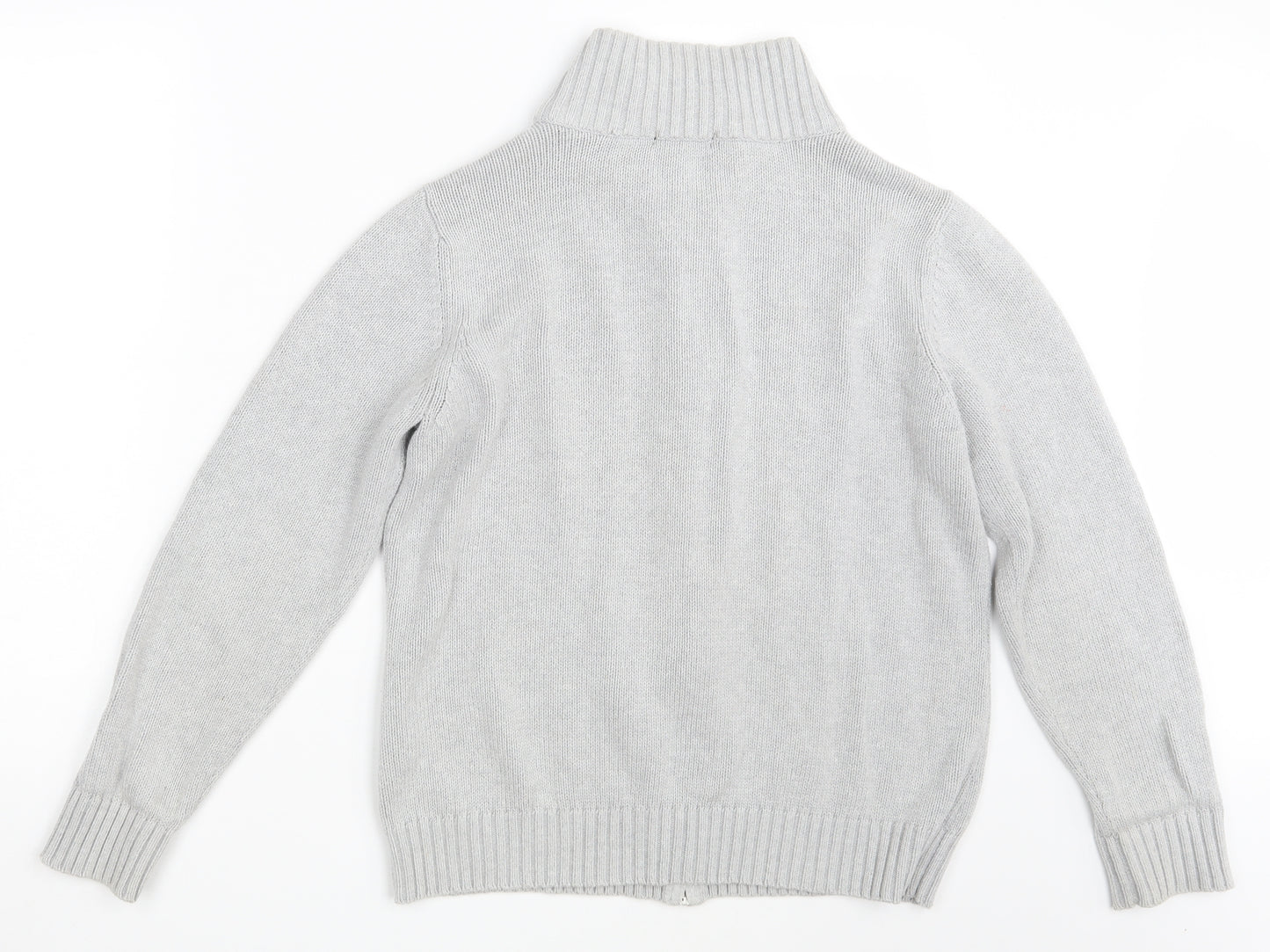 BM Mens Grey  Knit Full Zip Jumper Size M