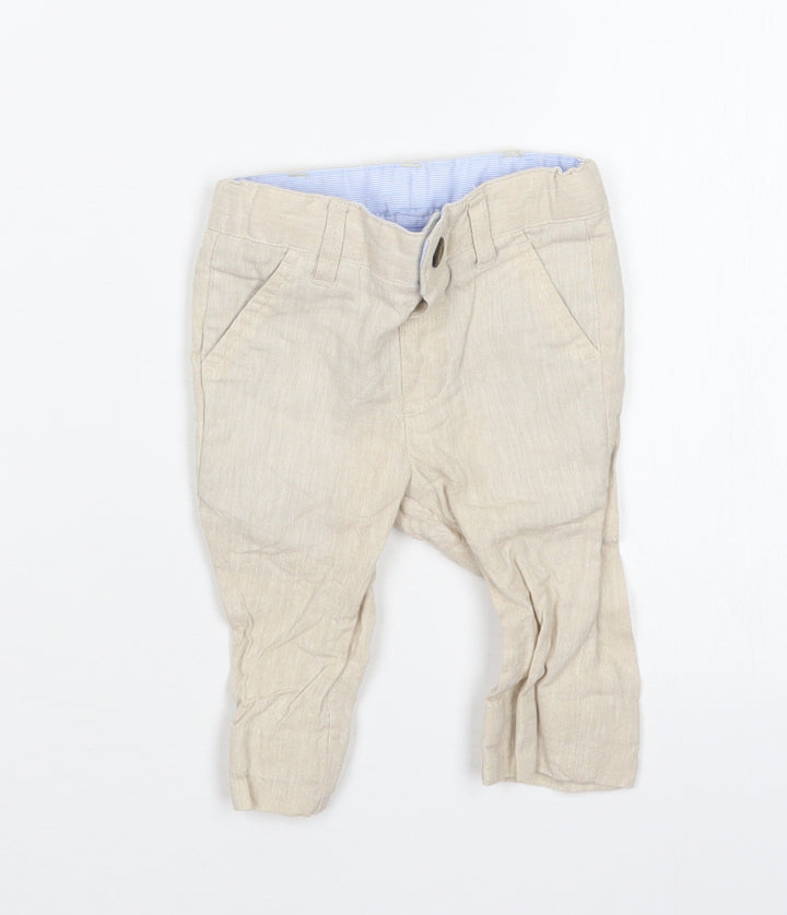 Marks and Spencer Boys Beige   Cargo Trousers Size 3-6 Months