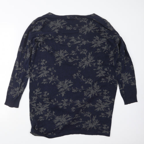 nice things Womens Blue Geometric Knit Cardigan Jumper Size M