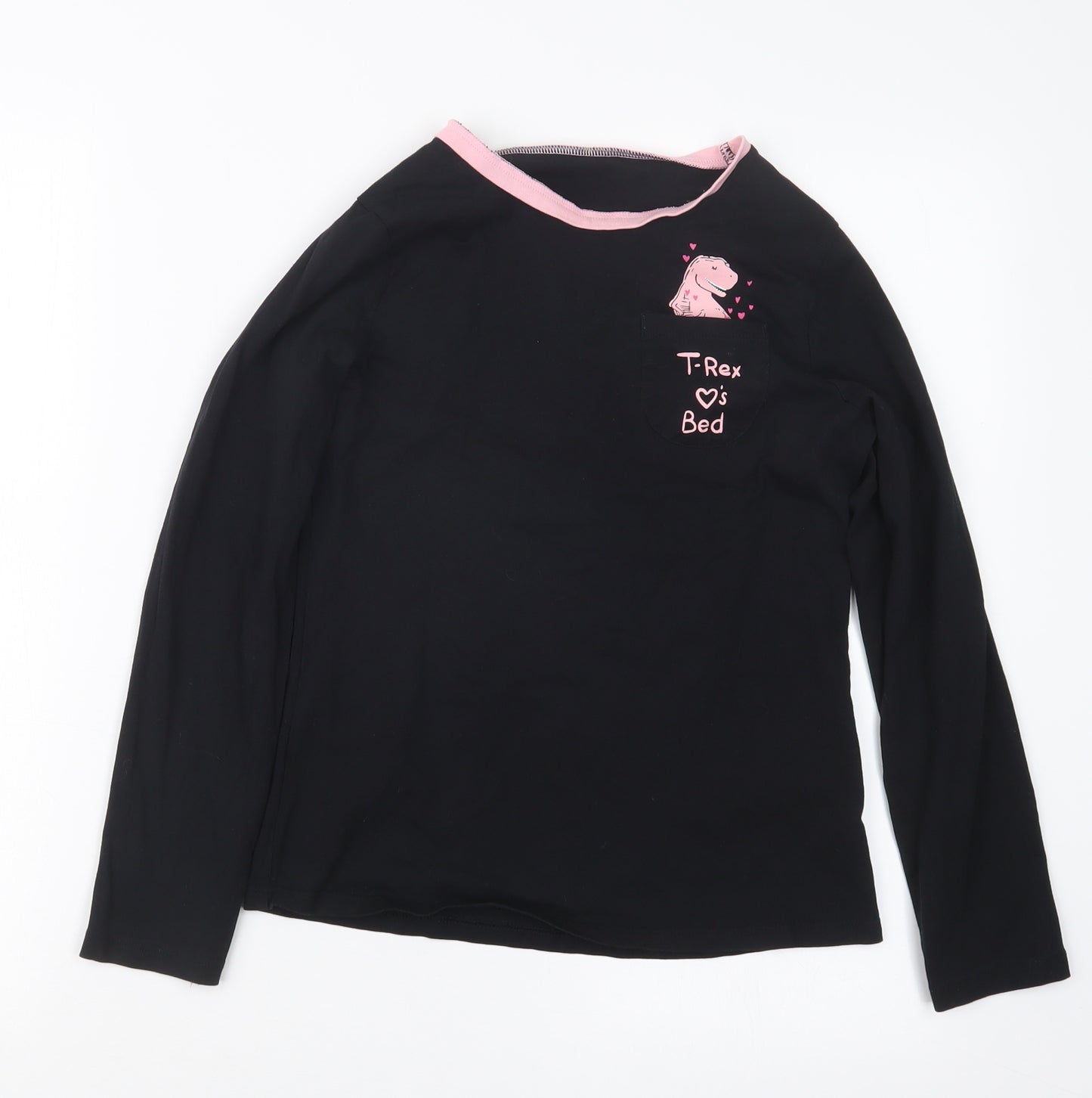 George Girls Black Geometric  Top Pyjama Top Size 11-12 Years