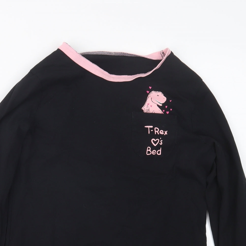 George Girls Black Geometric  Top Pyjama Top Size 11-12 Years