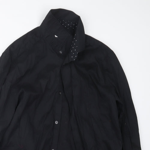 H&M Mens Black    Button-Up Size L