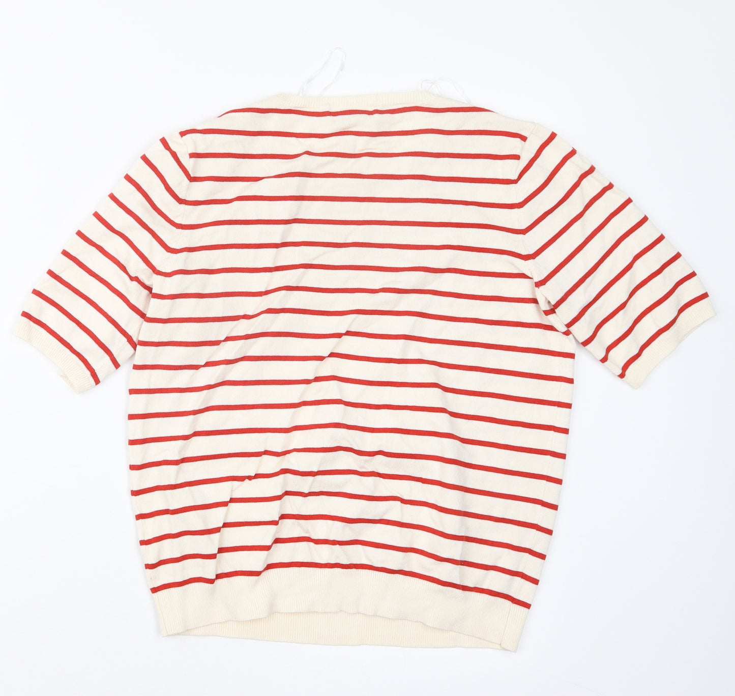 H&M Womens Red Striped Knit Pullover Jumper Size M