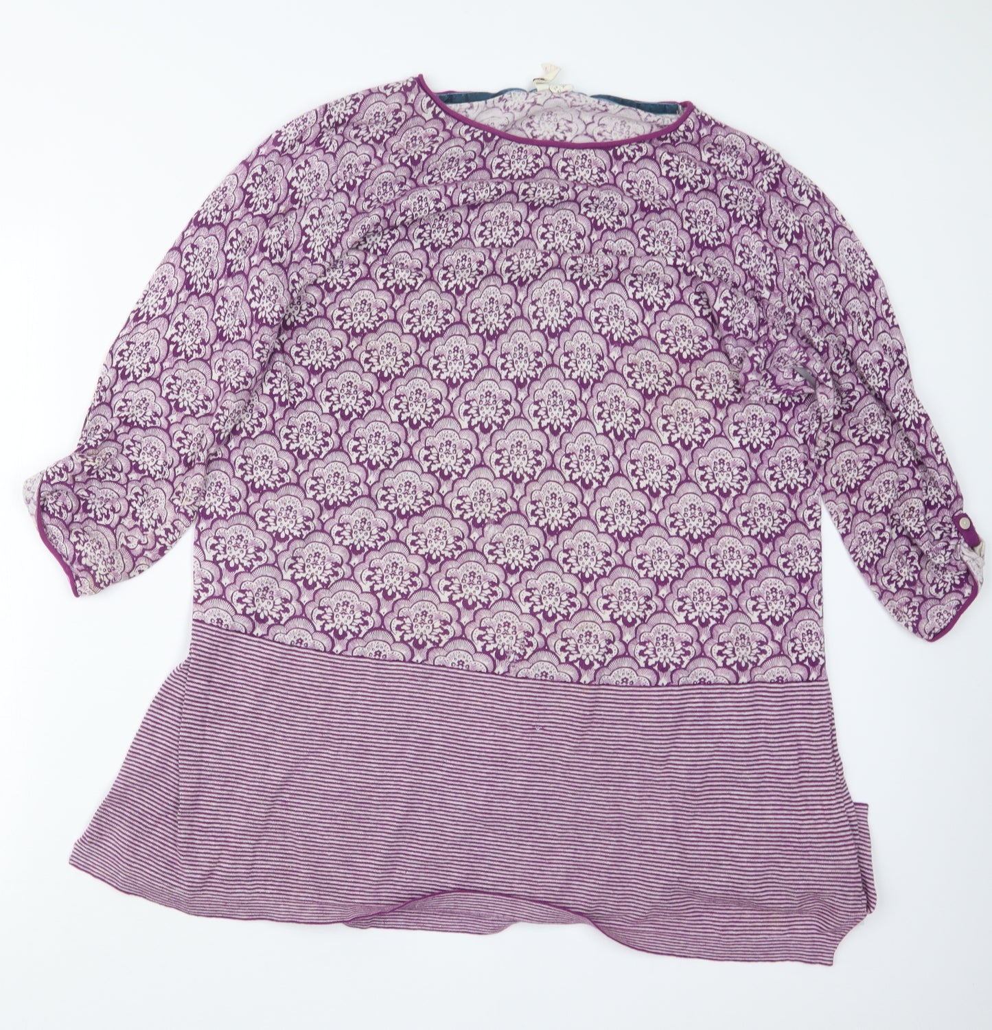 White Stuff Womens Purple Geometric  Basic T-Shirt Size 18