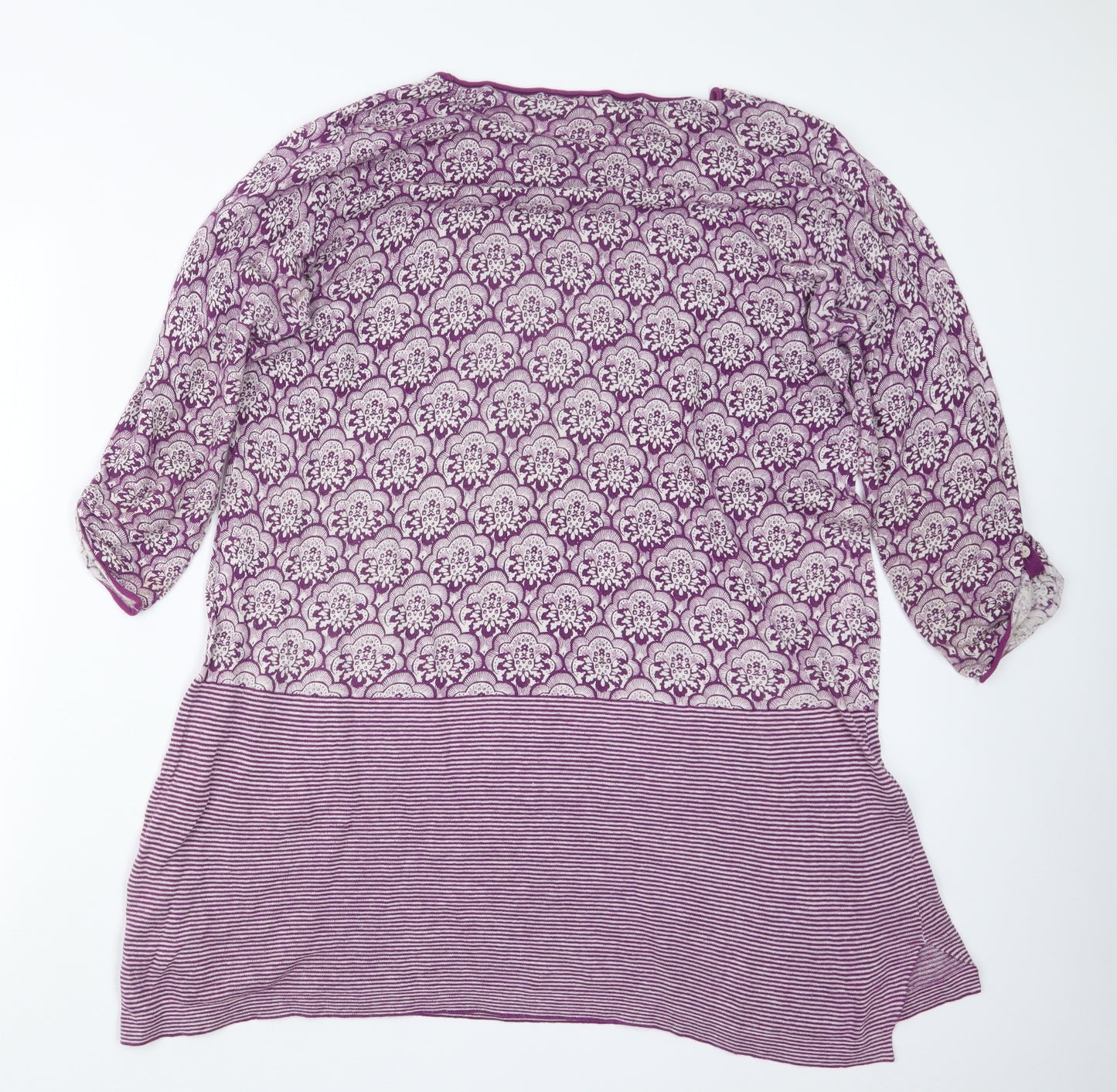 White Stuff Womens Purple Geometric  Basic T-Shirt Size 18
