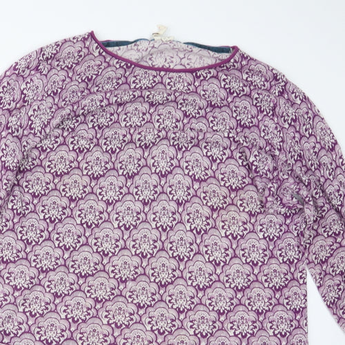 White Stuff Womens Purple Geometric  Basic T-Shirt Size 18