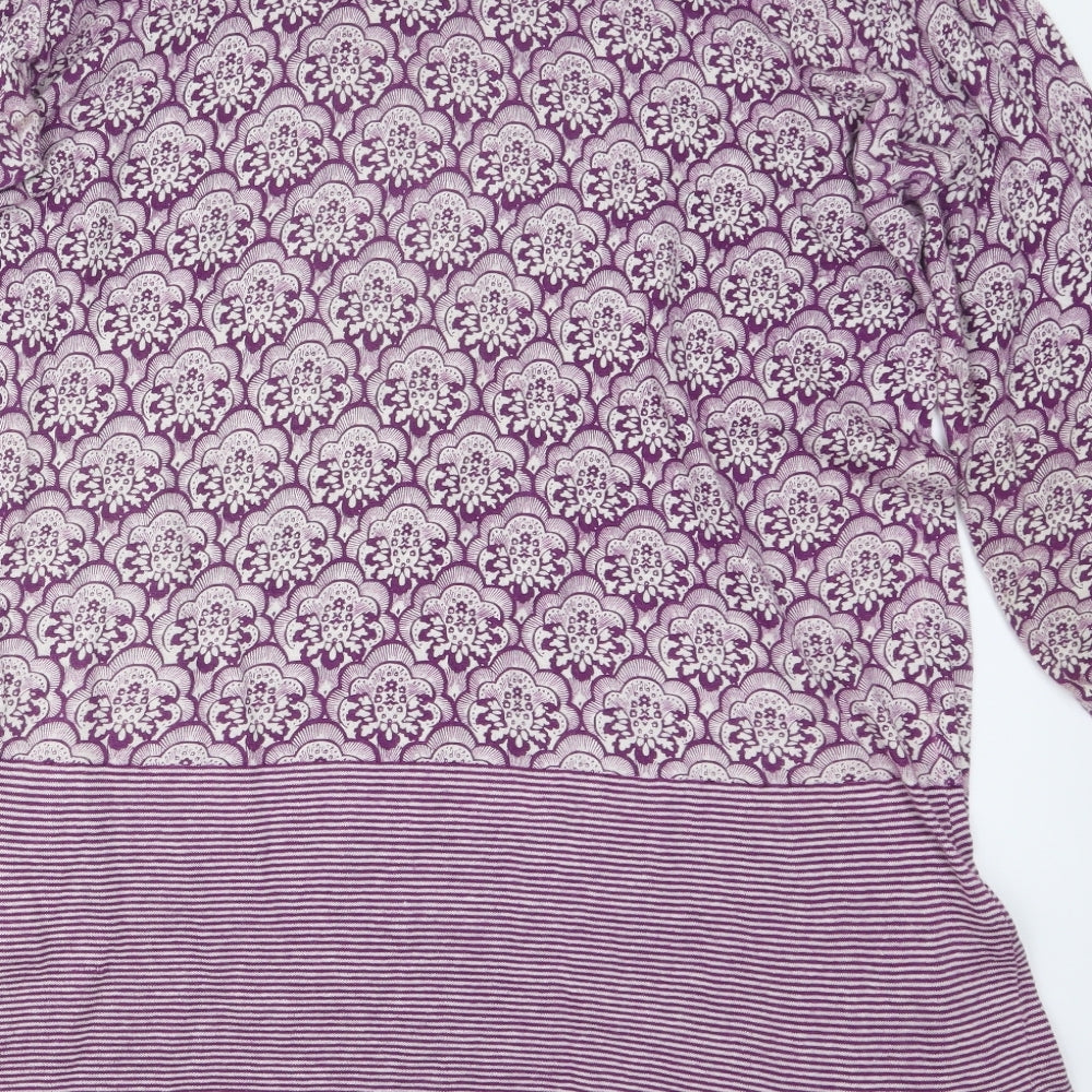 White Stuff Womens Purple Geometric  Basic T-Shirt Size 18