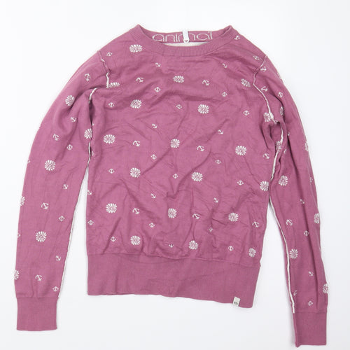 Animal Womens Purple  Knit Pullover Jumper Size 10