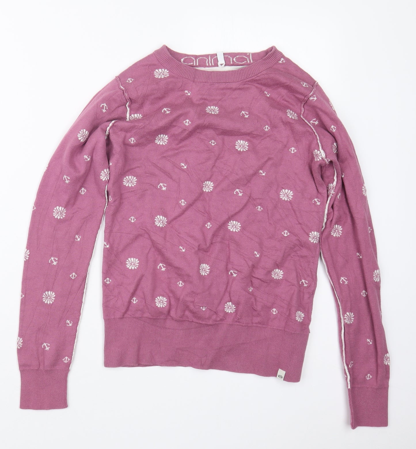 Animal Womens Purple  Knit Pullover Jumper Size 10