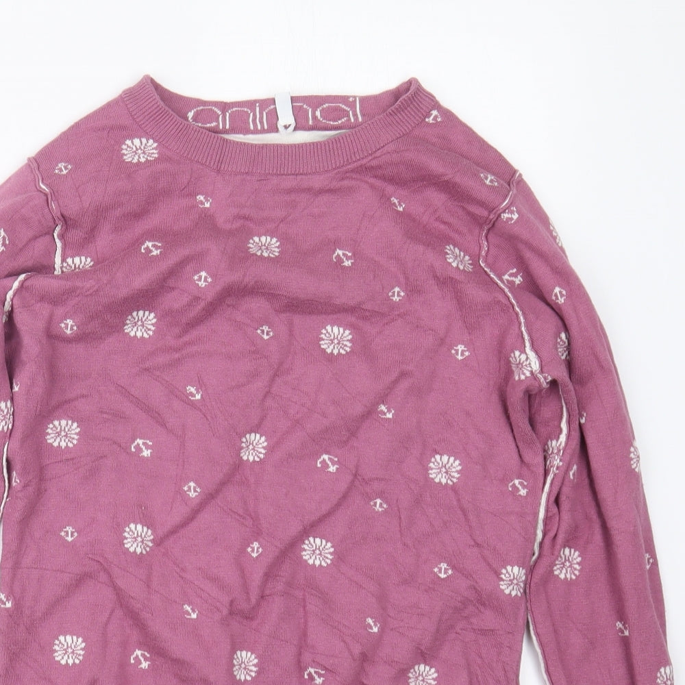 Animal Womens Purple  Knit Pullover Jumper Size 10
