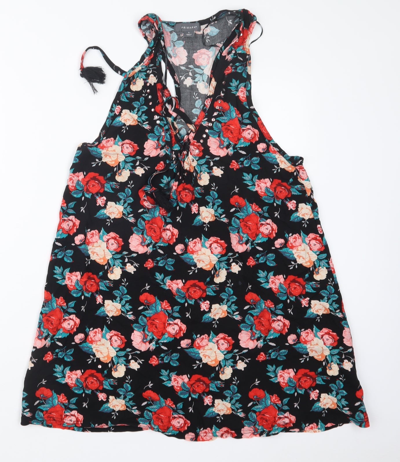 Primark Womens Black Floral  Basic Blouse Size L