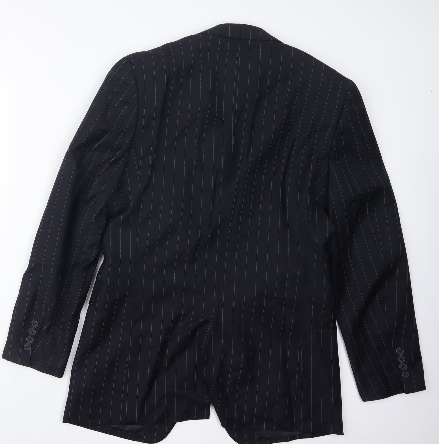 Yves Saint Laurent Mens Blue Striped  Jacket Suit Jacket Size 36