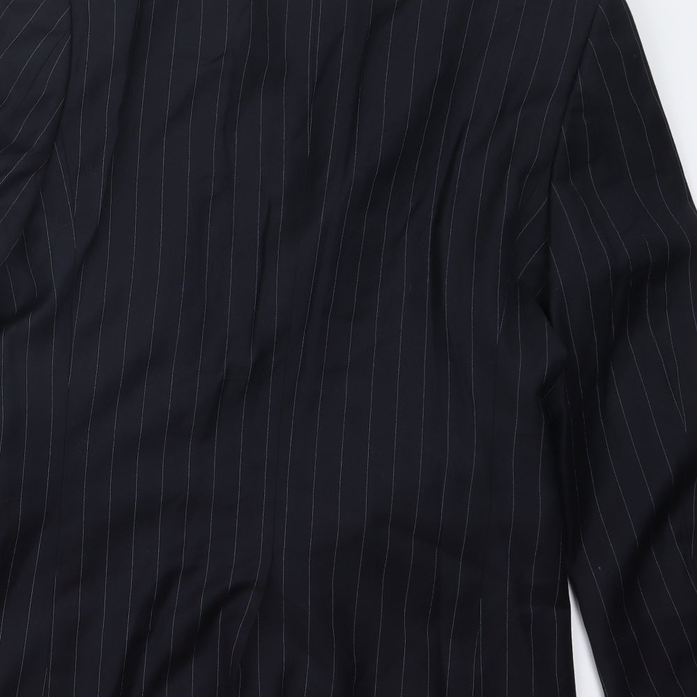 Yves Saint Laurent Mens Blue Striped  Jacket Suit Jacket Size 36