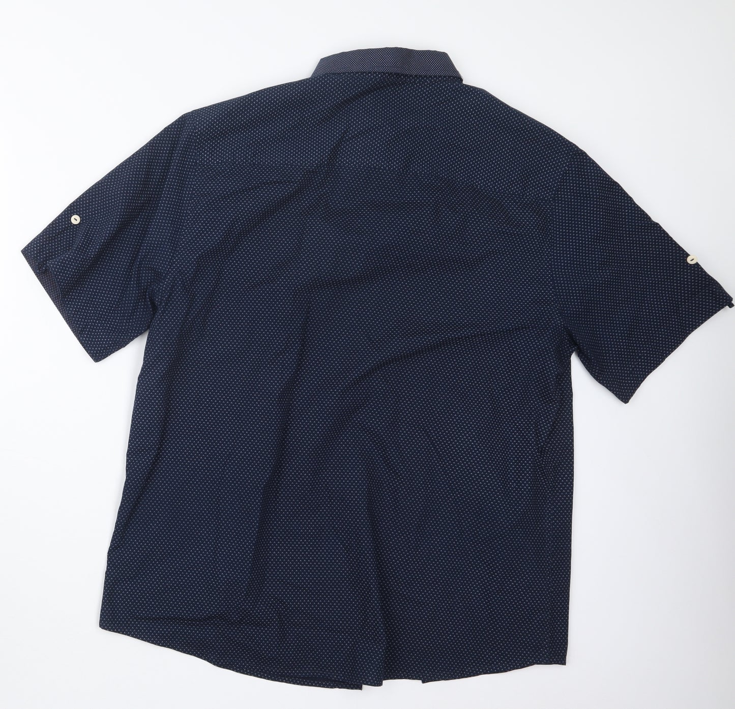 F&F Mens Blue Geometric   Button-Up Size XL