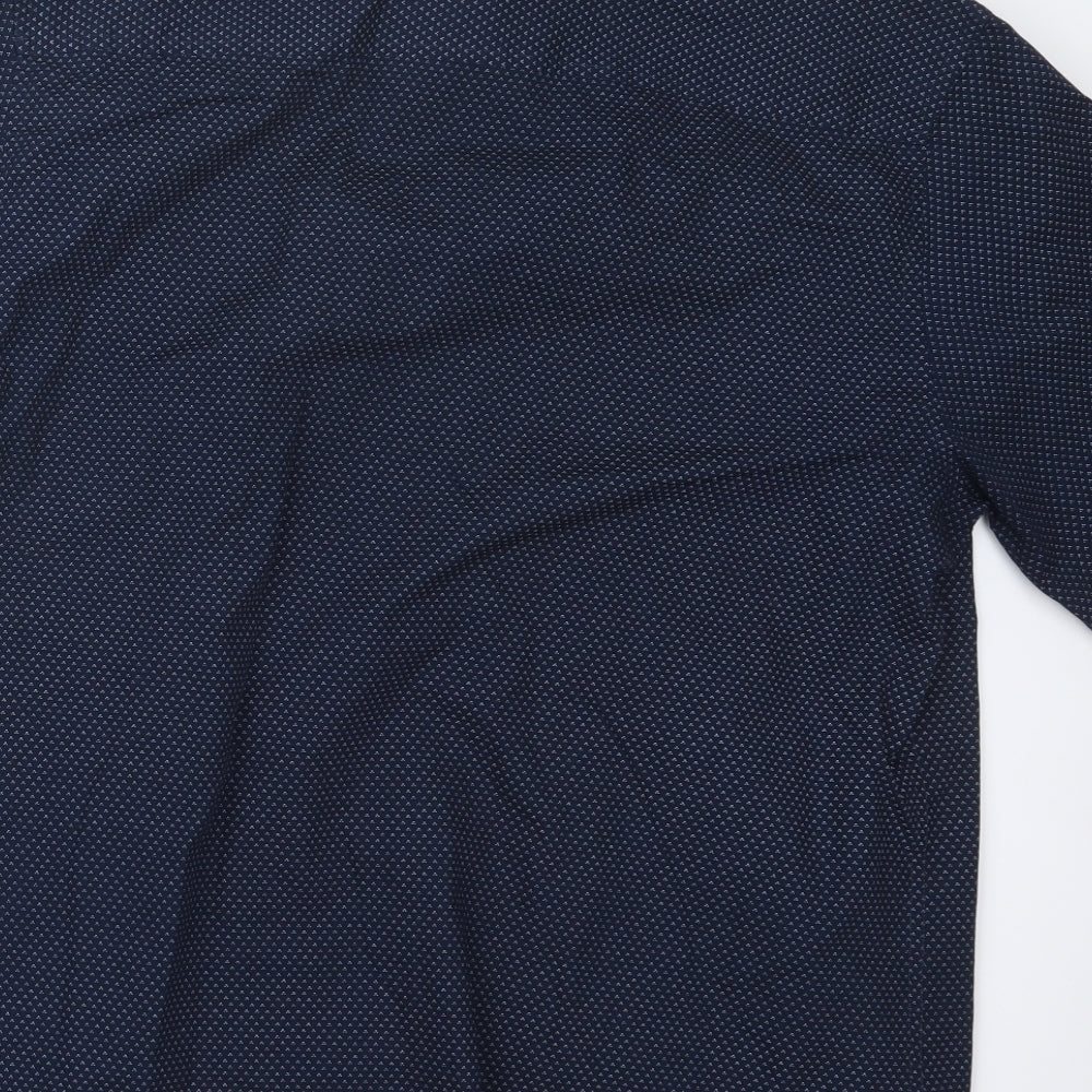 F&F Mens Blue Geometric   Button-Up Size XL
