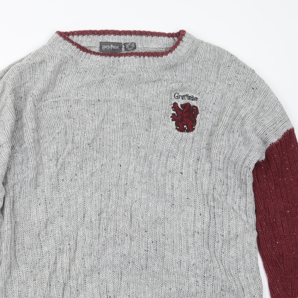 Primark Womens Grey  Knit Pullover Jumper Size 6  - Harry Potter