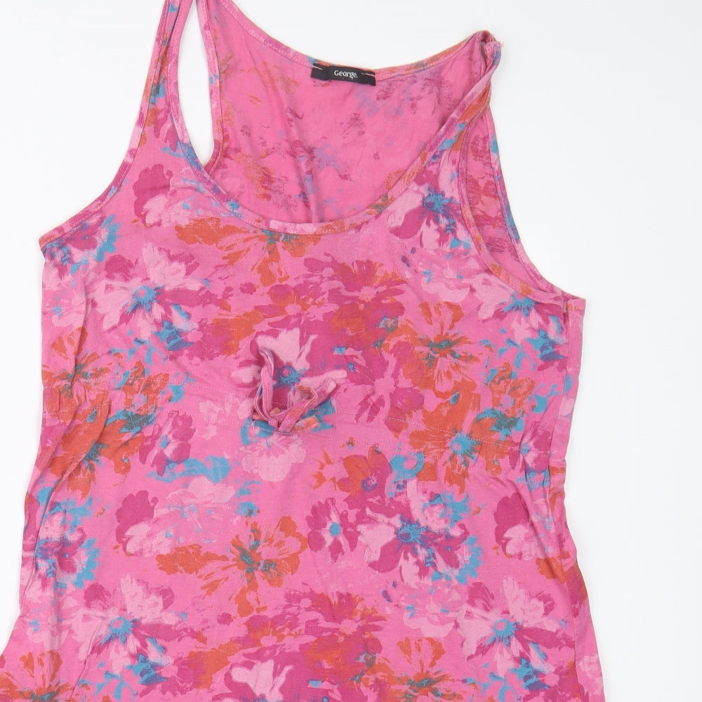 George Womens Pink Geometric  Basic T-Shirt Size 16