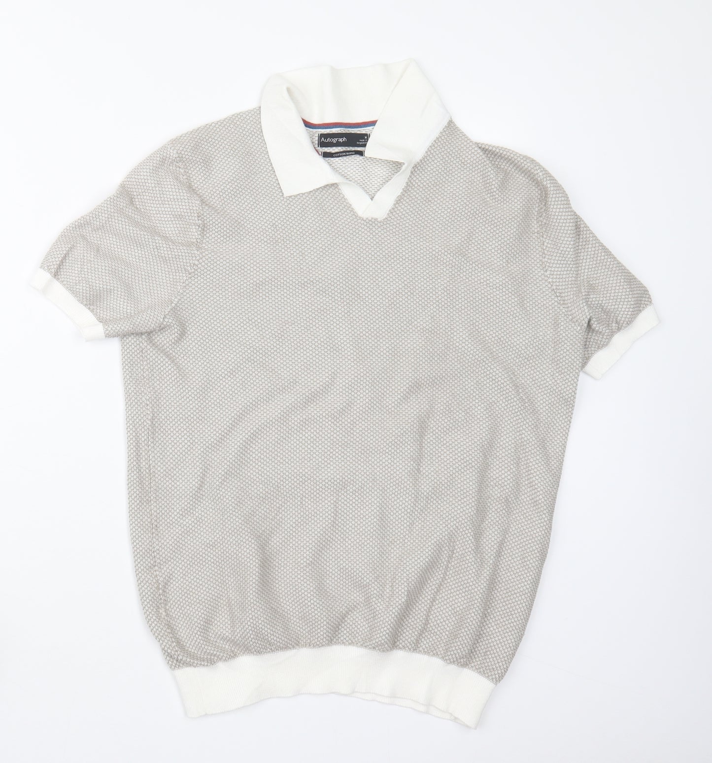 Autograph Mens Beige  Knit  Polo Size M