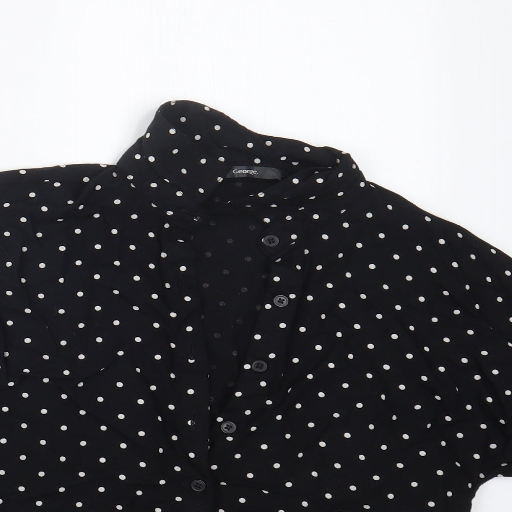 George Girls Black Polka Dot  Basic Button-Up Size 8-9 Years