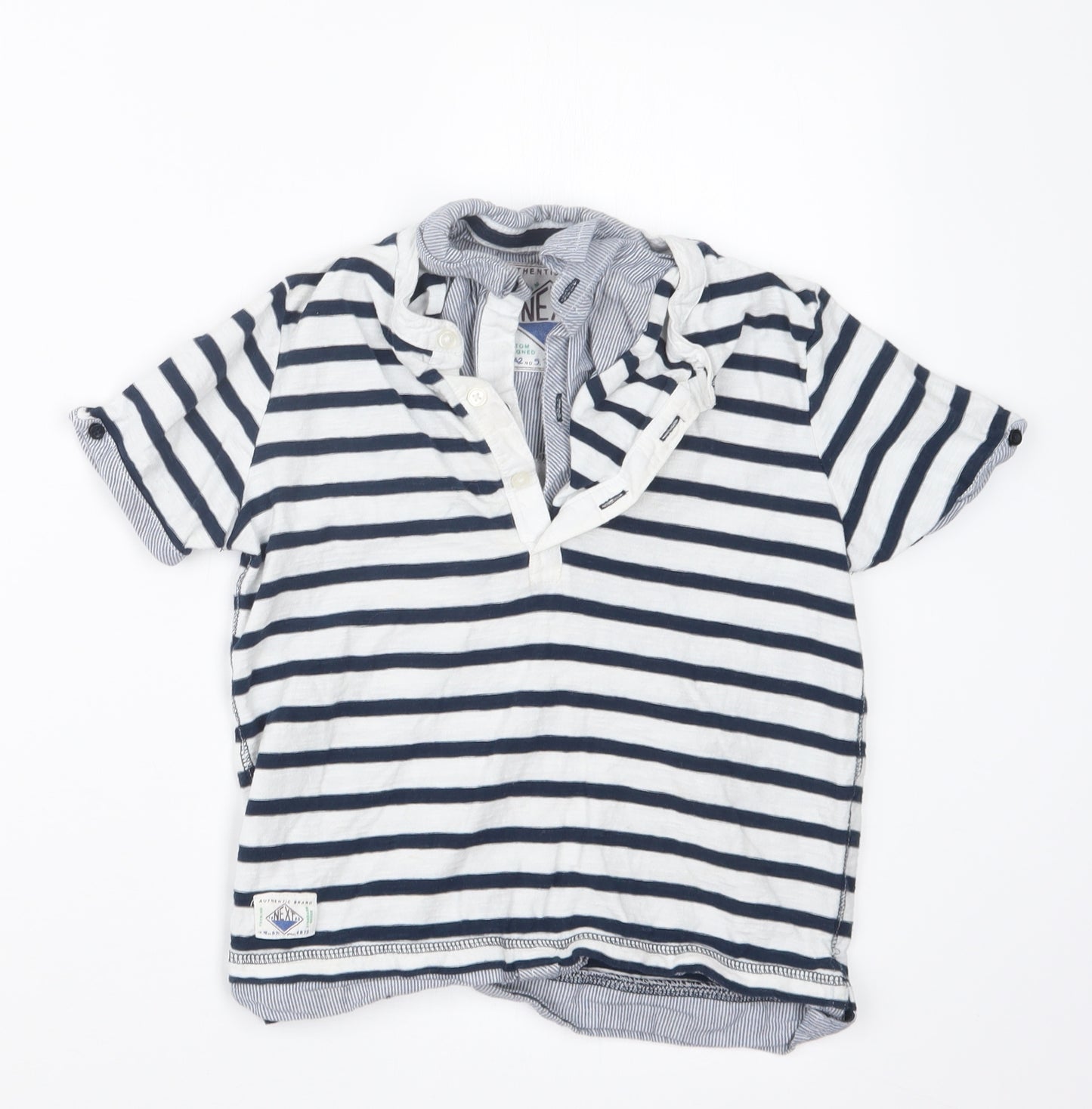 NEXT Boys Blue Striped  Basic Polo Size 7 Years