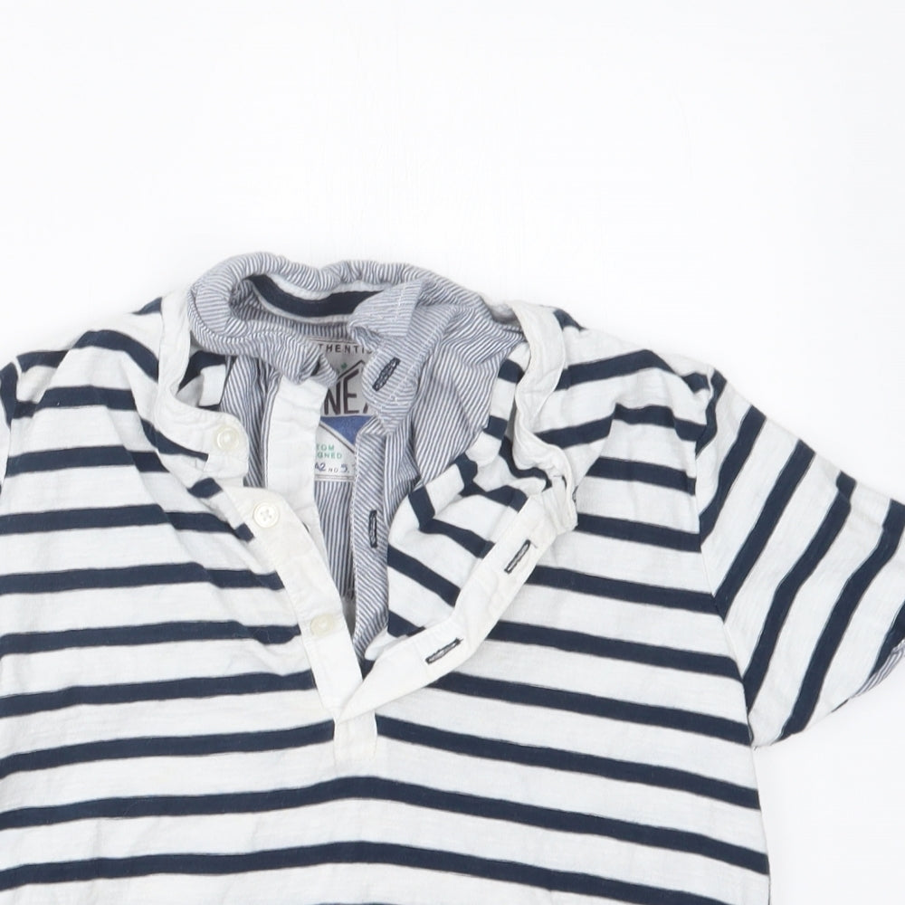 NEXT Boys Blue Striped  Basic Polo Size 7 Years
