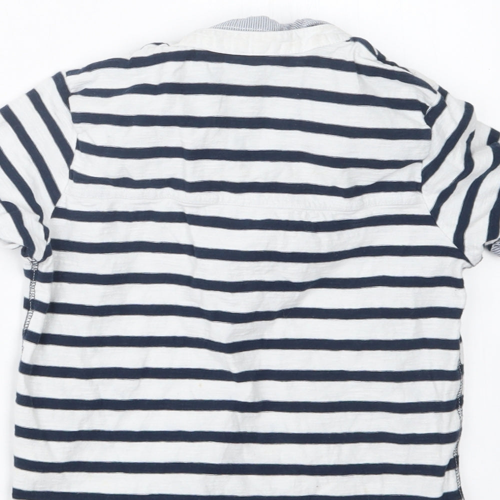 NEXT Boys Blue Striped  Basic Polo Size 7 Years