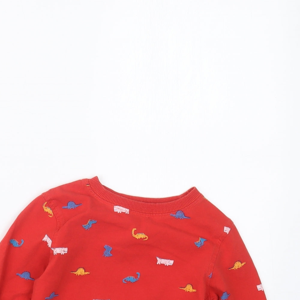 George Boys Red Geometric   Pyjama Top Size 3-4 Years