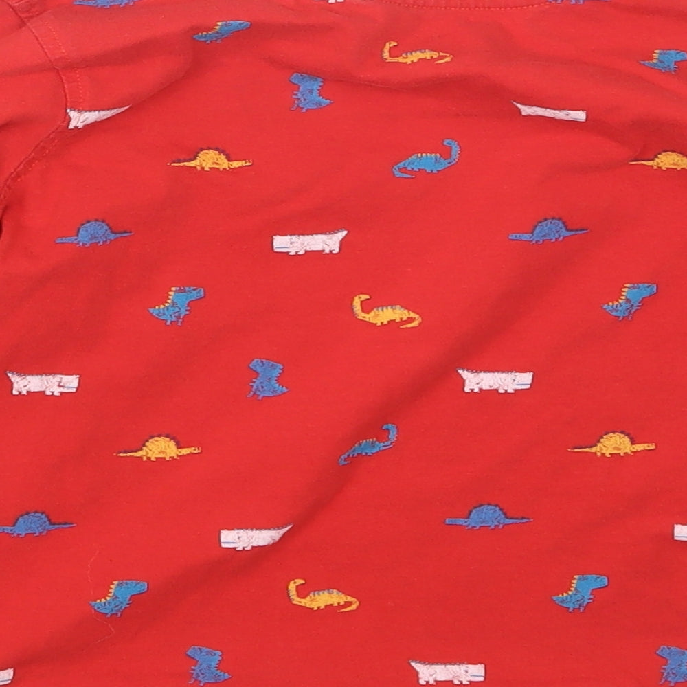 George Boys Red Geometric   Pyjama Top Size 3-4 Years
