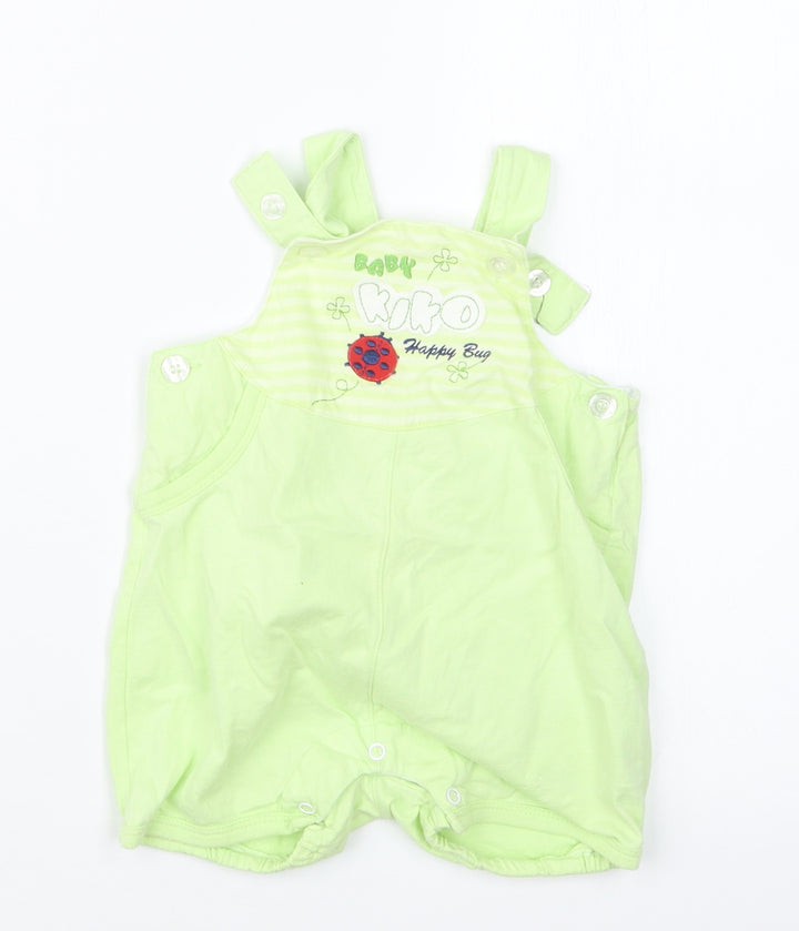 Baby Kiko Girls Green Dungaree Outfit/Set Size 6-9 Months