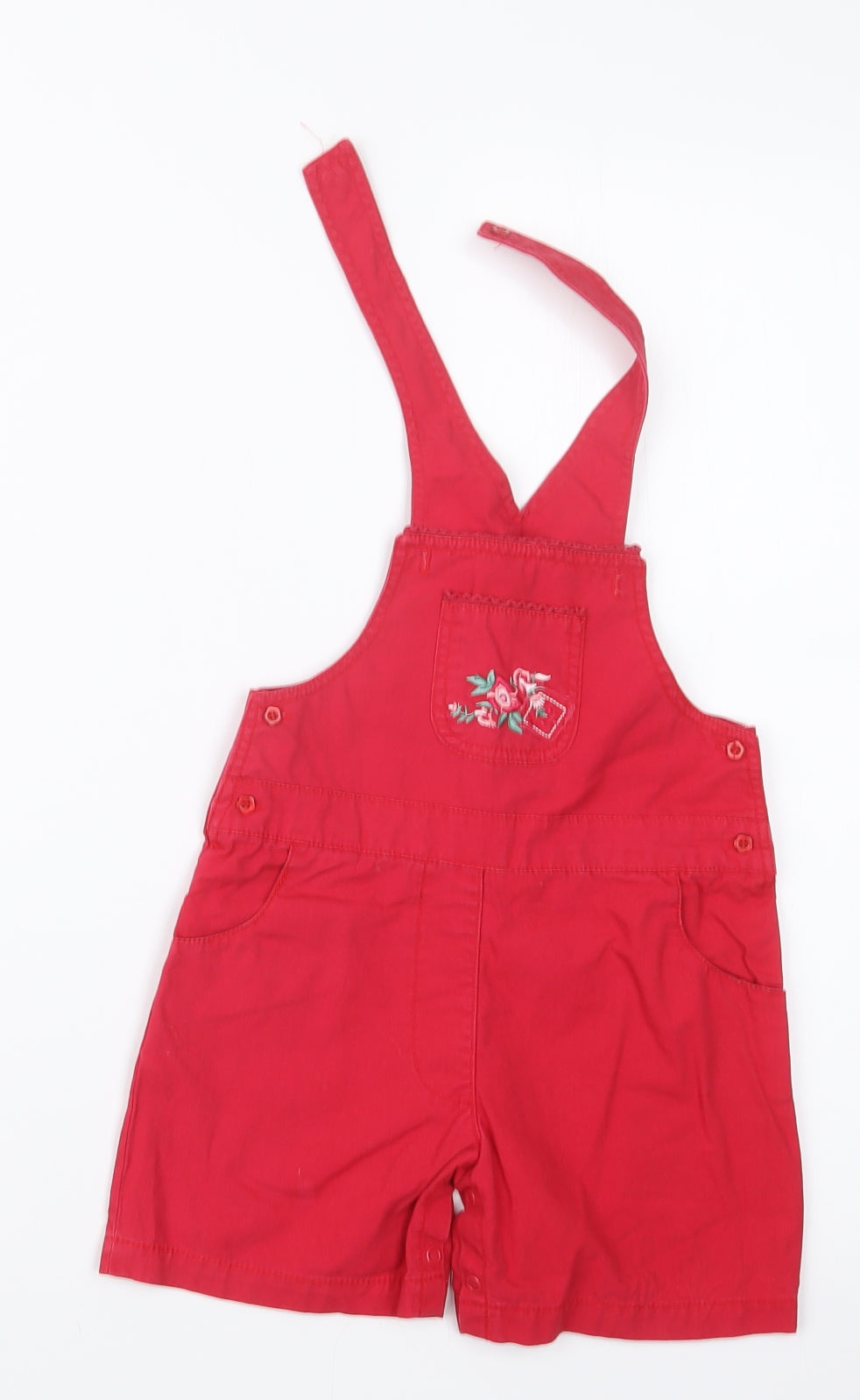 George Girls Red   Dungaree Outfit/Set Size 12-18 Months