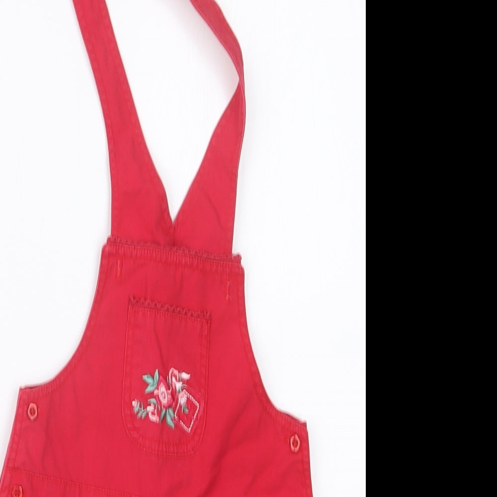 George Girls Red   Dungaree Outfit/Set Size 12-18 Months