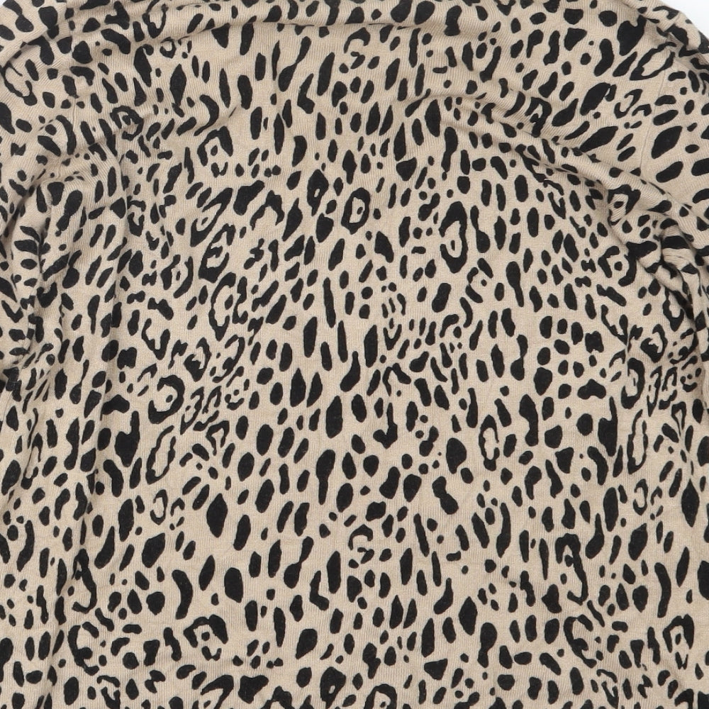 Marks and Spencer Womens Beige Animal Print Knit Pullover Jumper Size 12