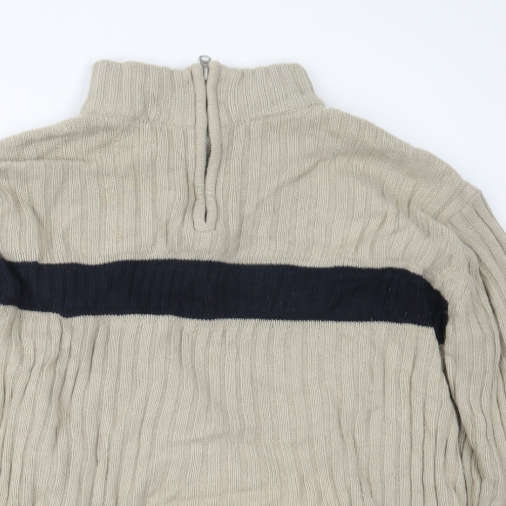 Cedar Wood State Mens Beige  Knit Pullover Sweatshirt Size L