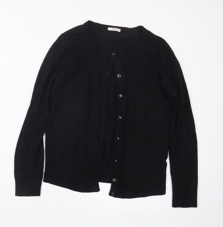 TU Womens Black  Knit Cape Jumper Size 10