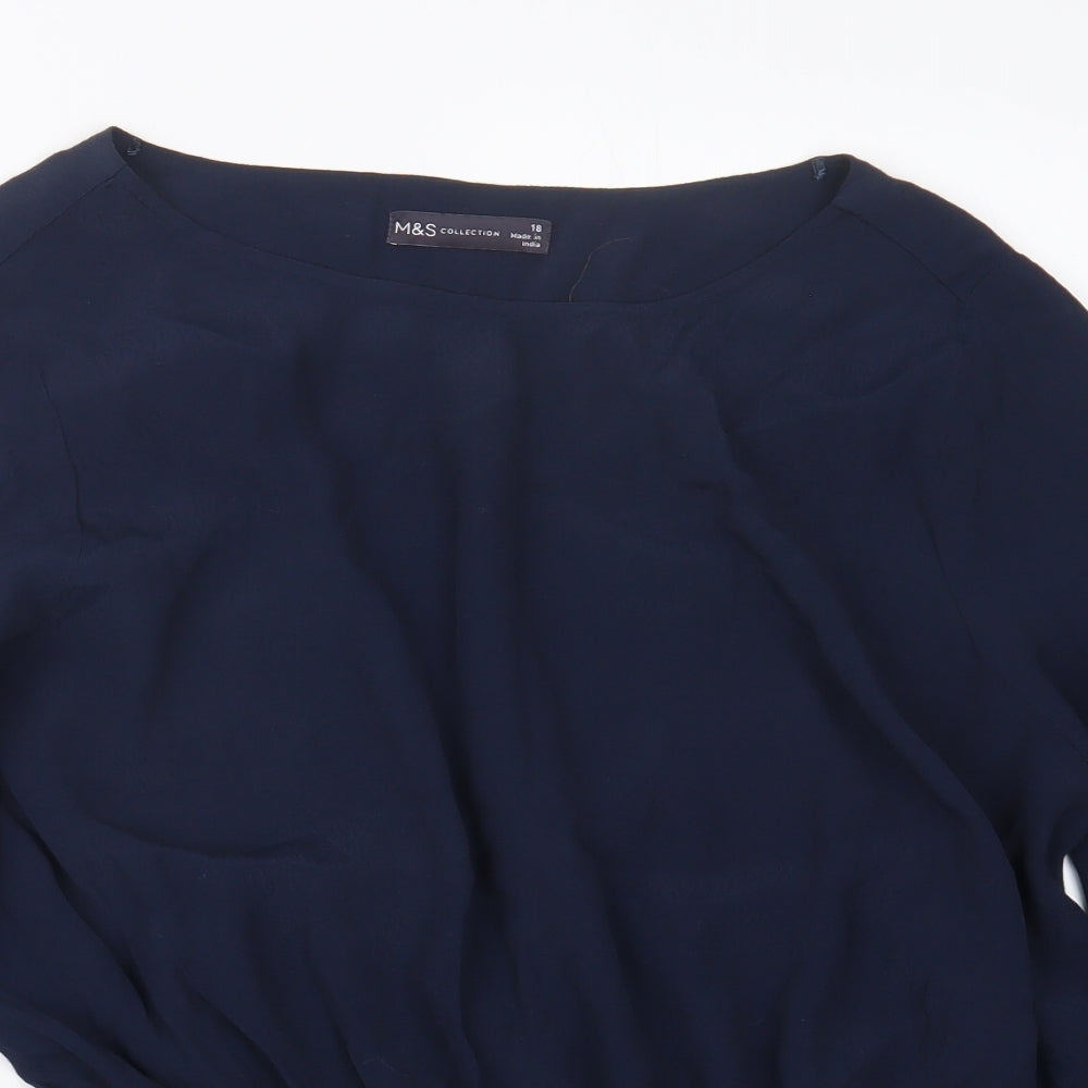 Marks and Spencer Womens Blue   Basic Blouse Size 18