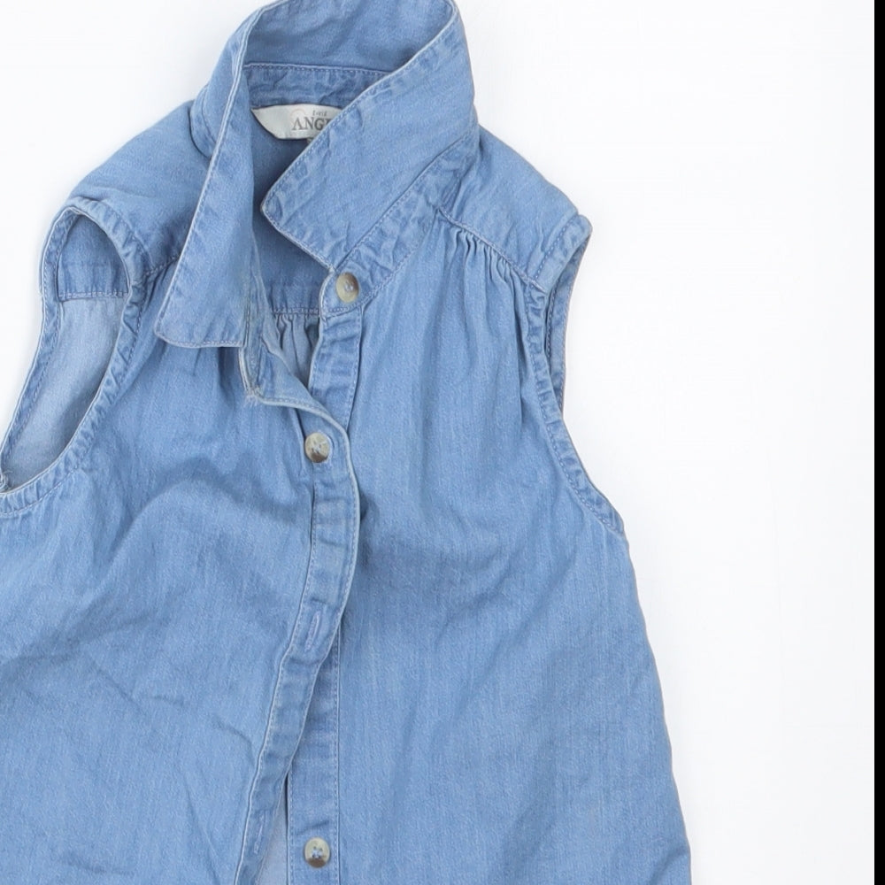 E-vie Girls Blue   Basic Button-Up Size 3-4 Years
