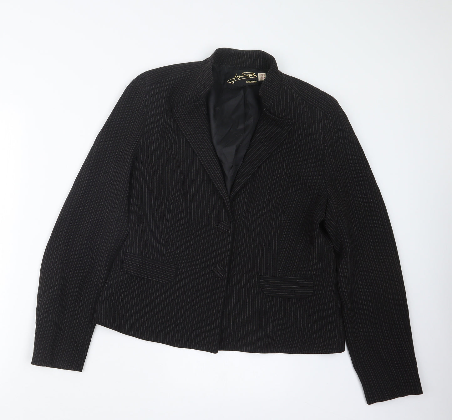 Logion Roots Womens Black Striped  Jacket  Size 16