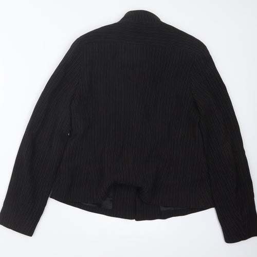 Logion Roots Womens Black Striped  Jacket  Size 16