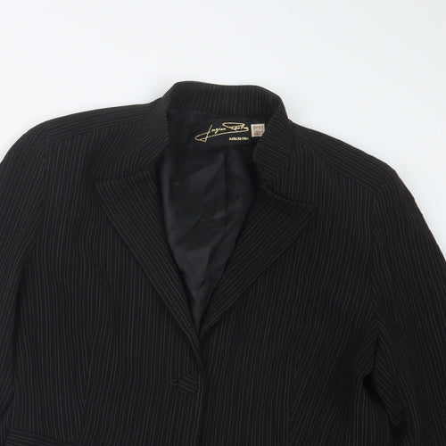 Logion Roots Womens Black Striped  Jacket  Size 16