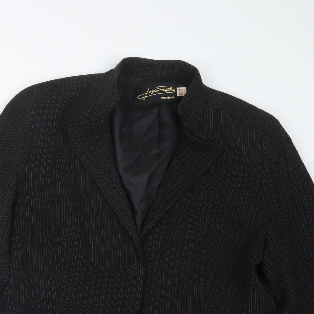 Logion Roots Womens Black Striped  Jacket  Size 16