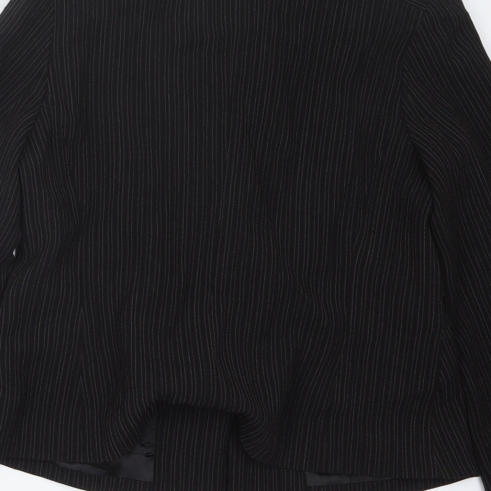 Logion Roots Womens Black Striped  Jacket  Size 16