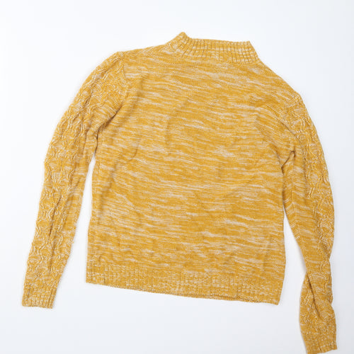 Papaya Womens Yellow  Knit Pullover Jumper Size M