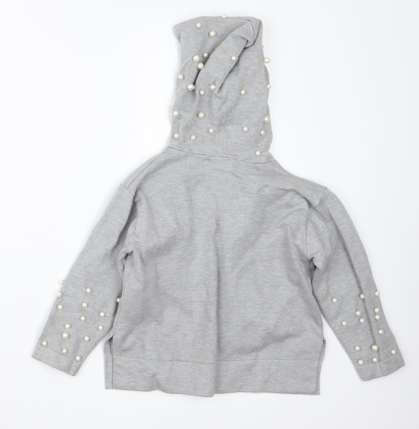 Zara Girls Grey  Knit Pullover Hoodie Size 5 Years