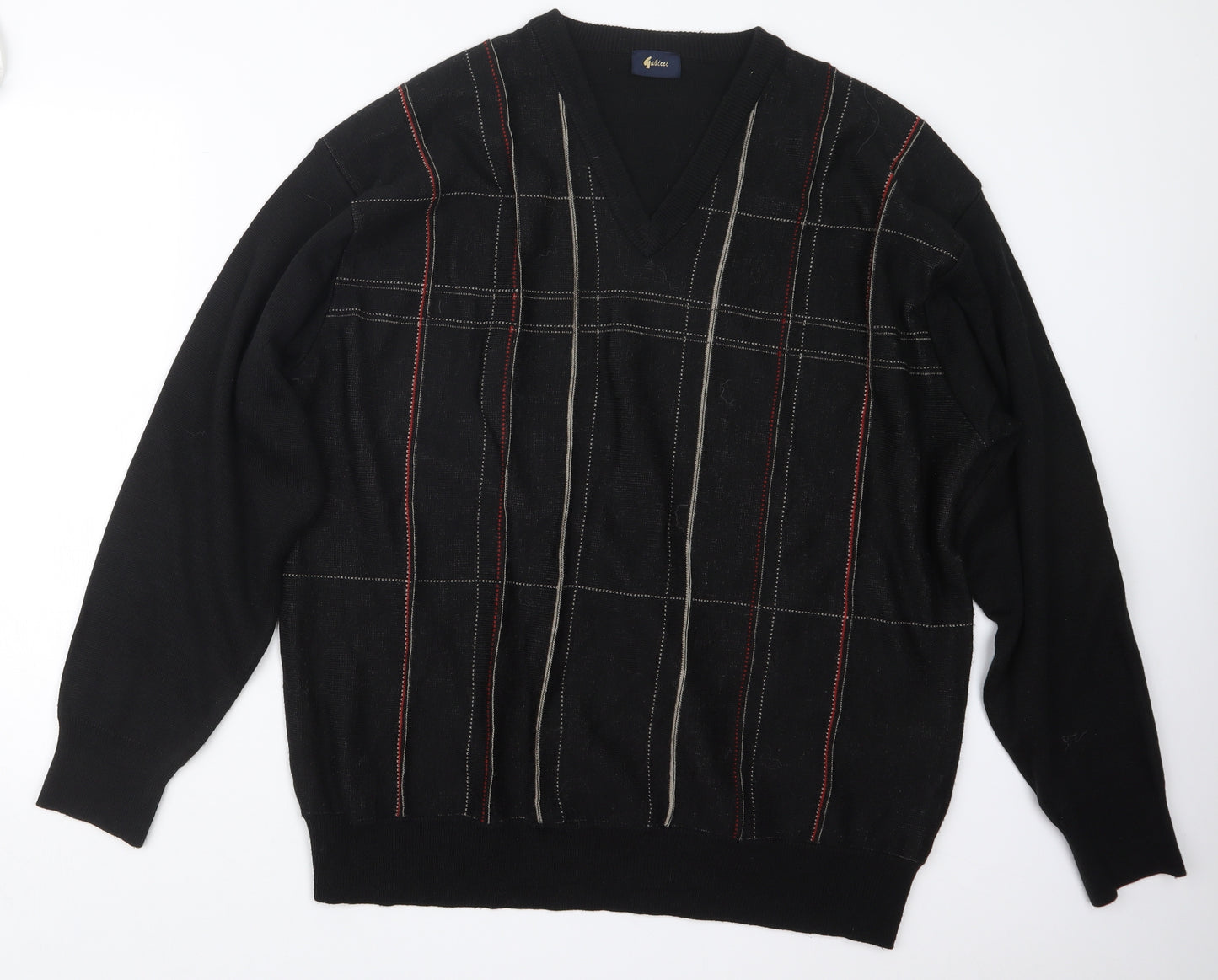 Gabicci Mens Black  Knit Pullover Jumper Size 2XL